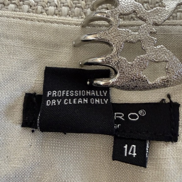 Sandro Sportswear Womens Wide Leg Pants Size 14 Shimmery Beige Linen Blend - Picture 10 of 13